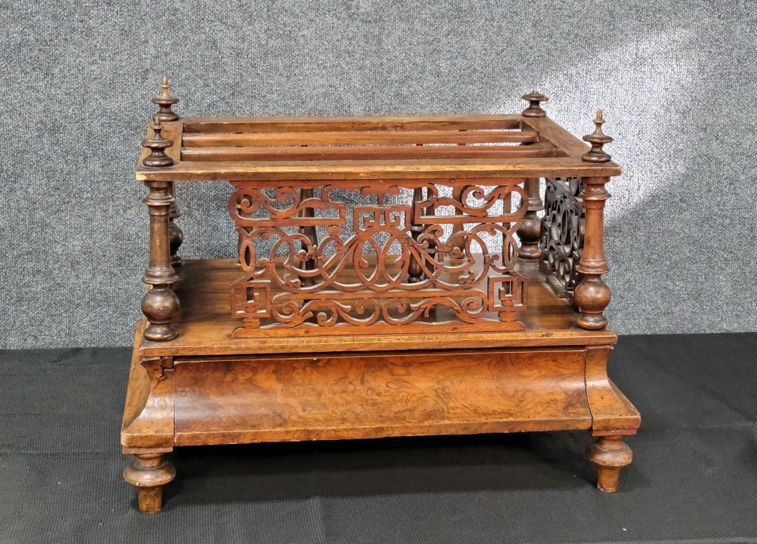 Antique English Canterbury: 19.50"H, 25.50"W, 17"D