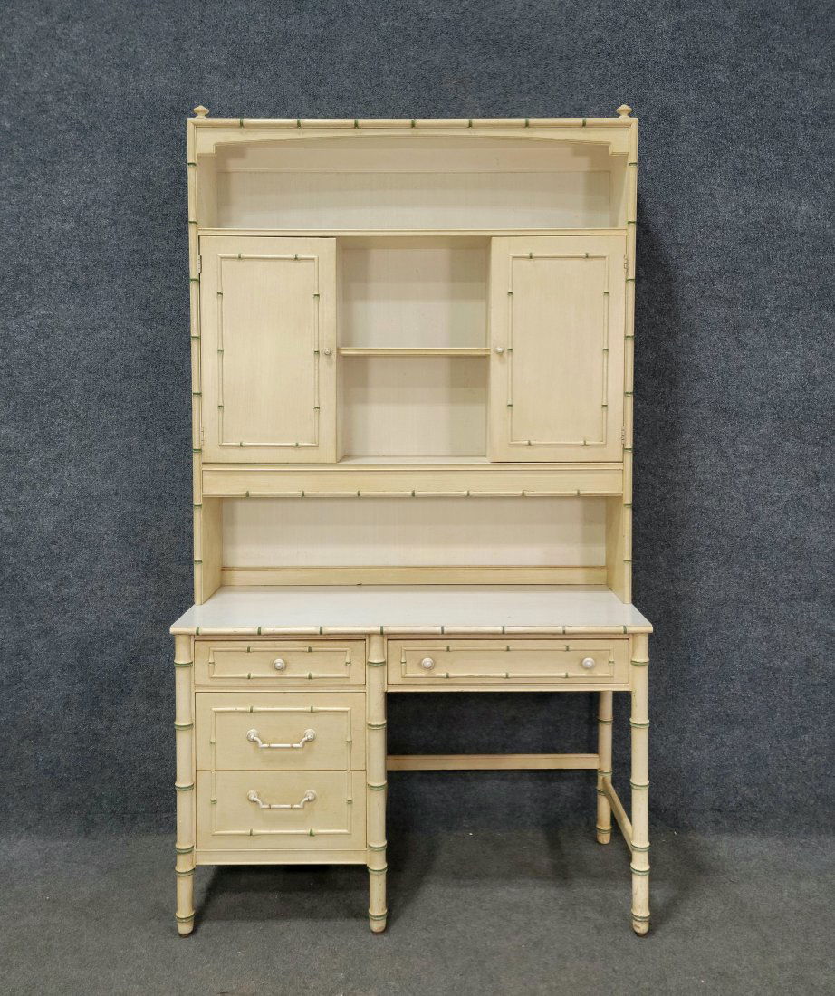 Faux Bamboo Desk (Thomasville): 81"H, 46"W, 19"D