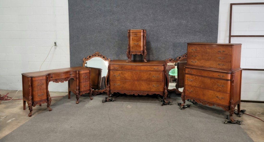 6 Piece Satinwood Bedroom Set (1 of 1)