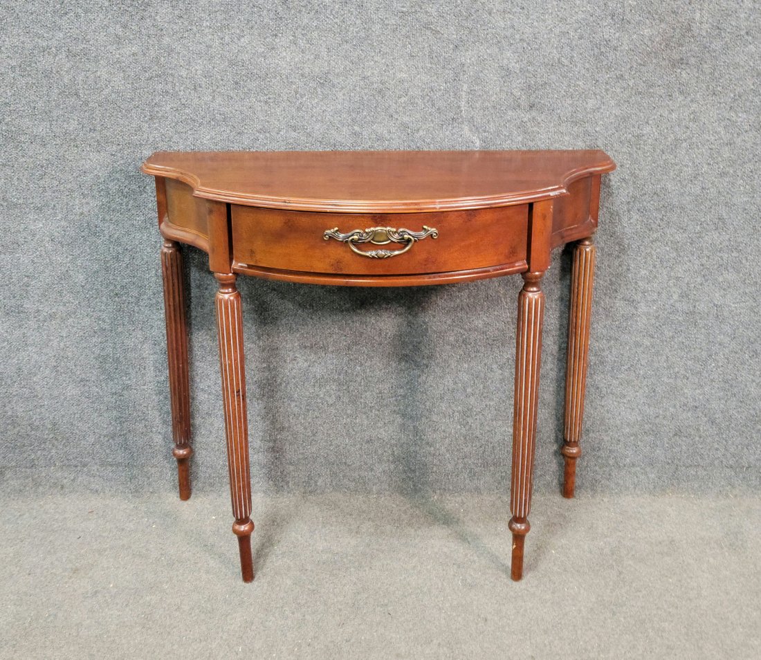 Mahogany Console: 29.50"H, 34.75"W, 15"D