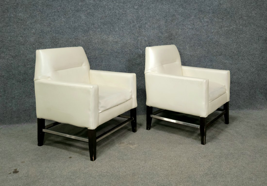 Pair Of Retro Chairs: 33"H, 28"W, 26"D, 17"SH