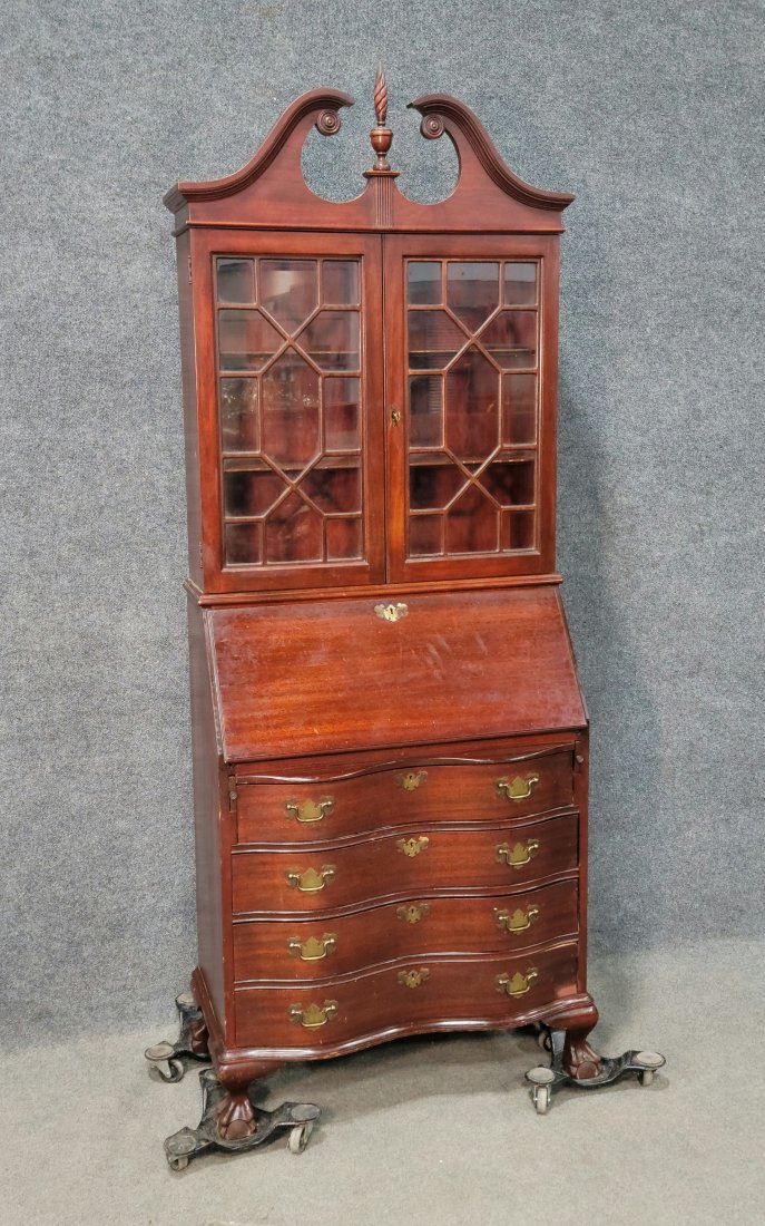 Mahogany Secretary Desk: 81"H, 31"W, 18"D