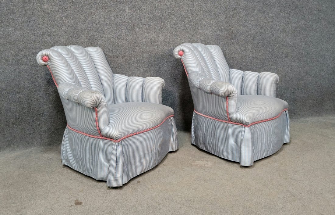 Pair Of Custom Upholstered Chairs (Brinschwig + Fris) (1 of 6)