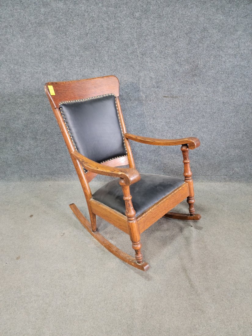 Oak Rocking Chair: 37H, 24W, 28D, 12SH