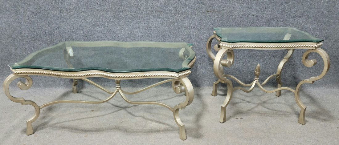 Glass Top Coffee Table + End Table (1 of 2)