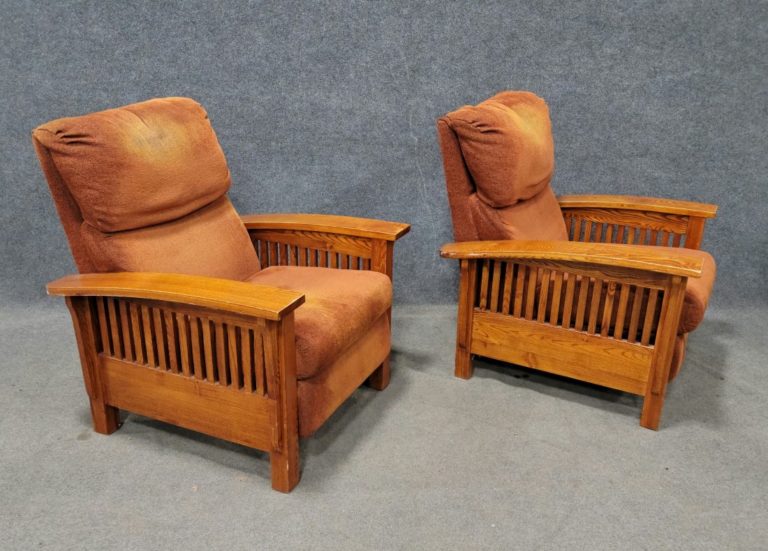 Pair Of Recliners: 37h, 33.5w, 24.25d, 18.5sh
