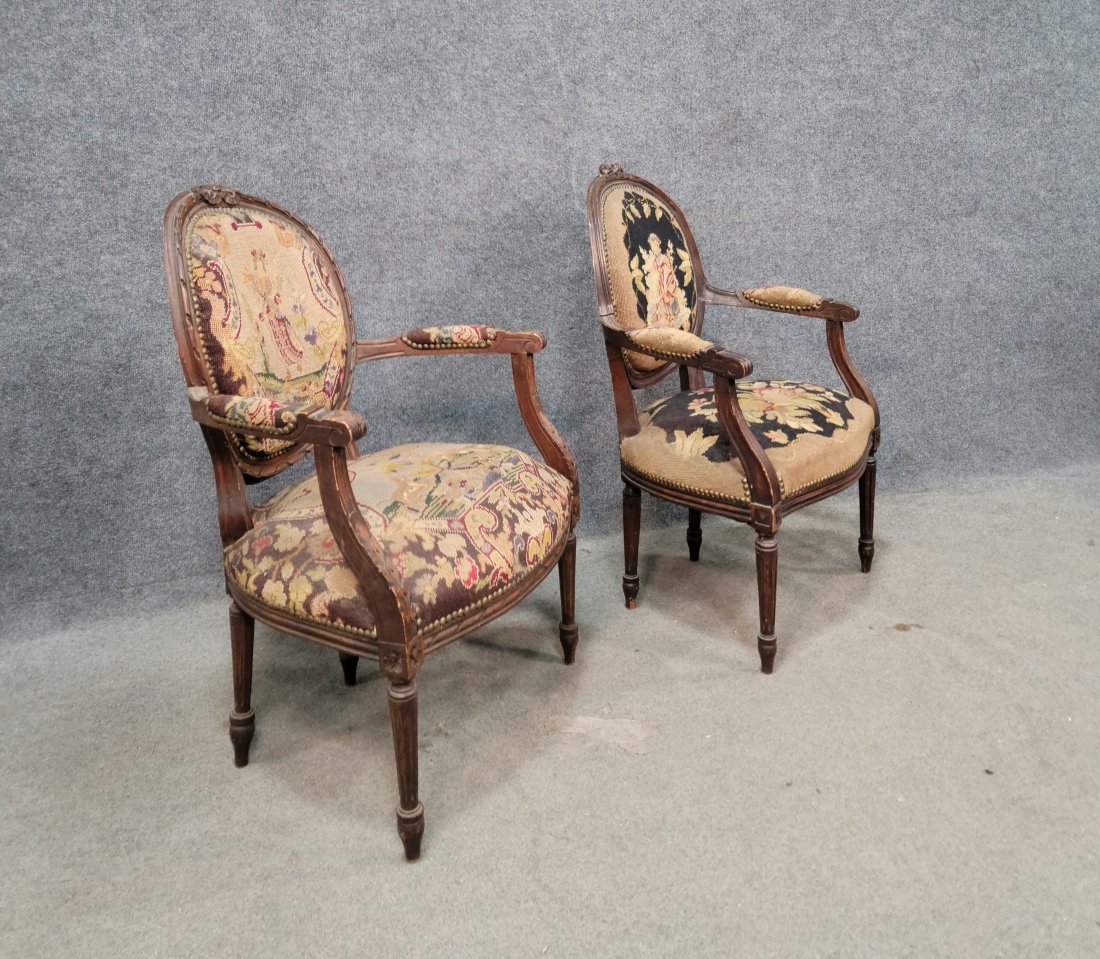 Pair Of French Needlepoint Chairs (Not Matching) (1 of 5)