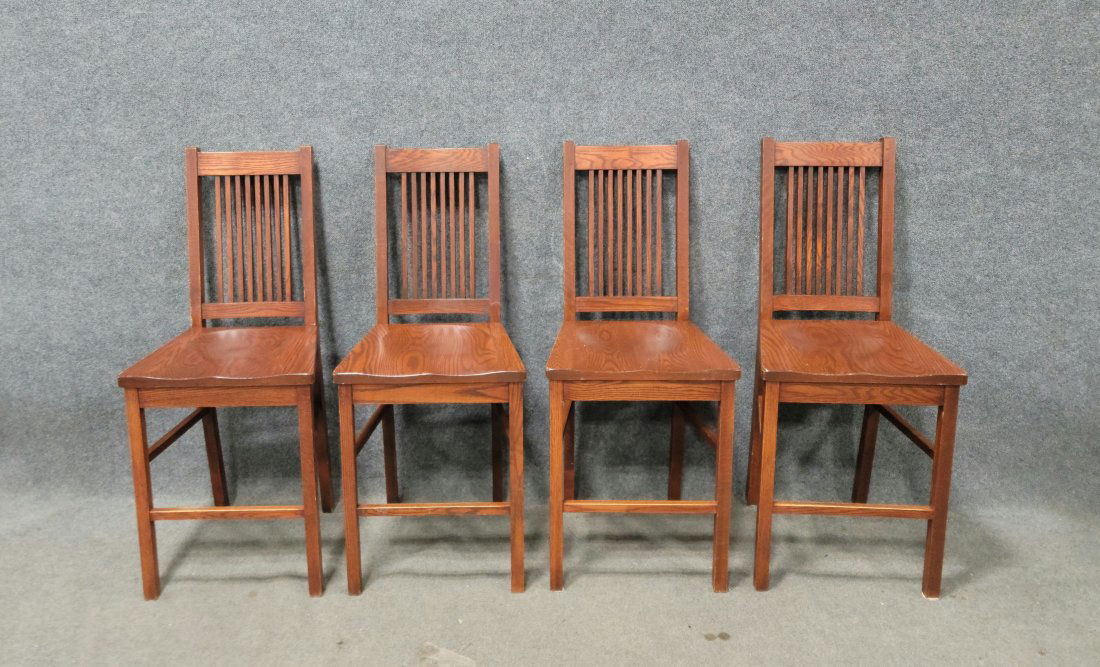 4 Barstools In The Manner Of Stickley (1 of 5)