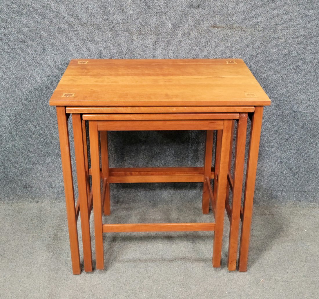 Stickley 3 Stack Table (Small Table Repaired): 25.25"H, 25"W, 18"D
