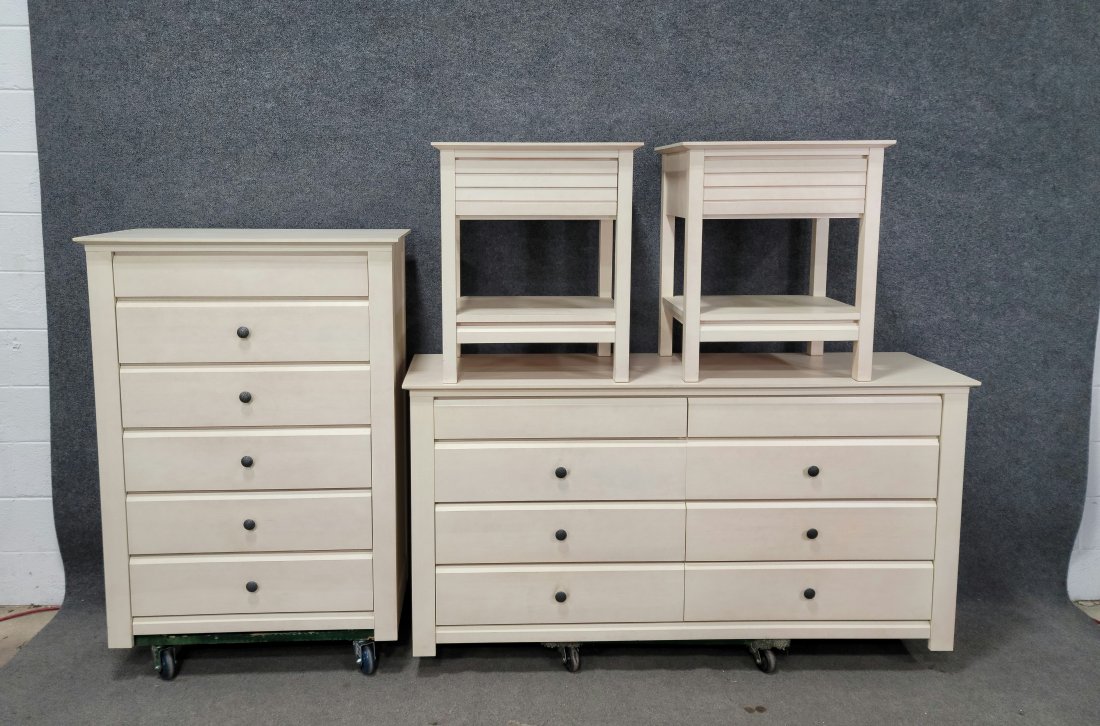 Baronet Canadian Bedroom Set: High Chest - 49"H, 36"W, 19"D | Dresser - 33.50"H, 68"W, 18.75"D | Nightstands - 28"H, 24"W, 18"D