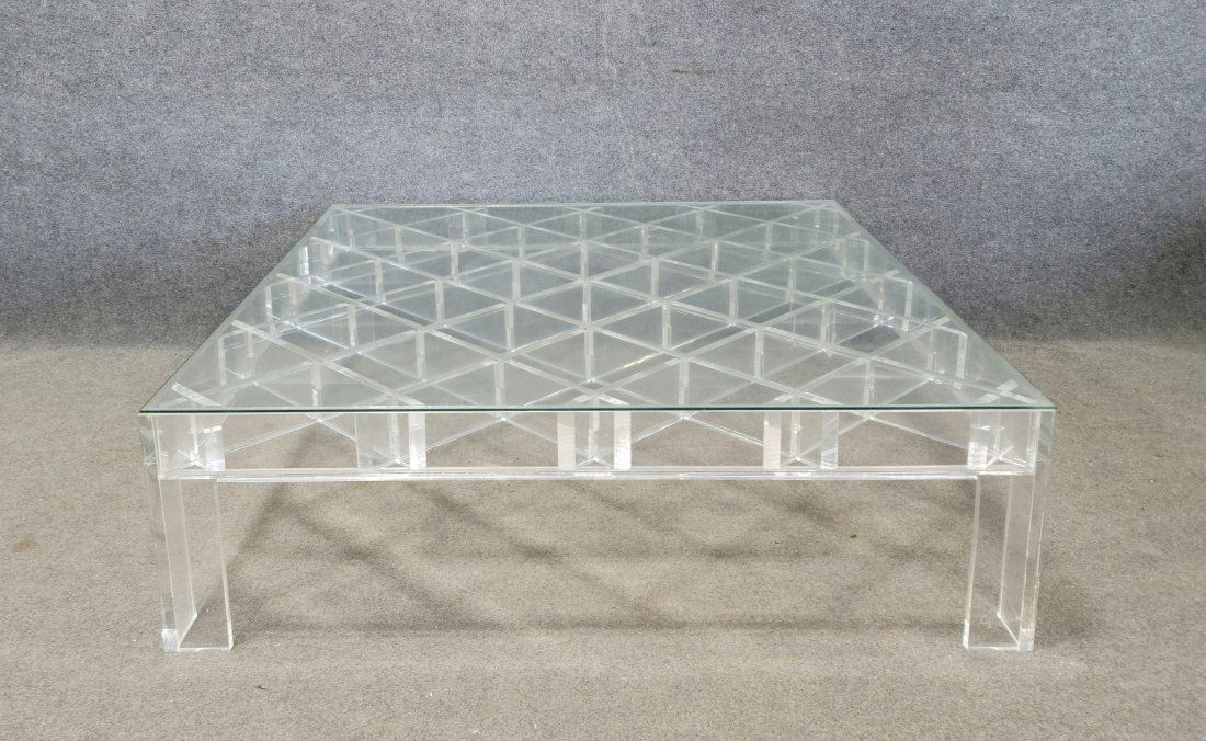 Signed Lucite Coffee Table (1 of 4)