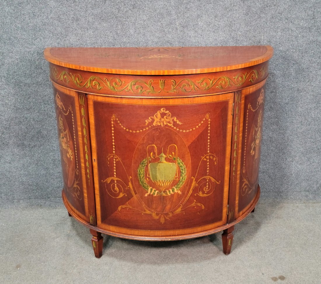 Adam's Hand Painted Demi Lune Commode (1 of 6)