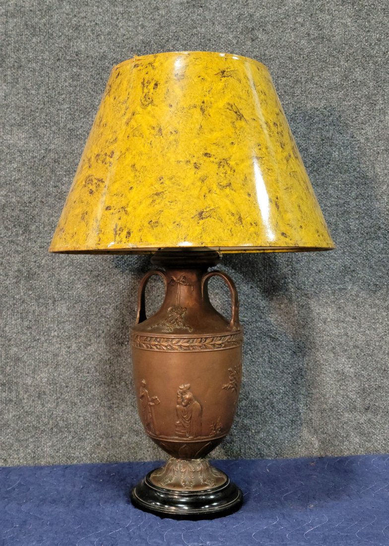 Bronze Neoclassic Lamp: 27"H, 8"Diameter