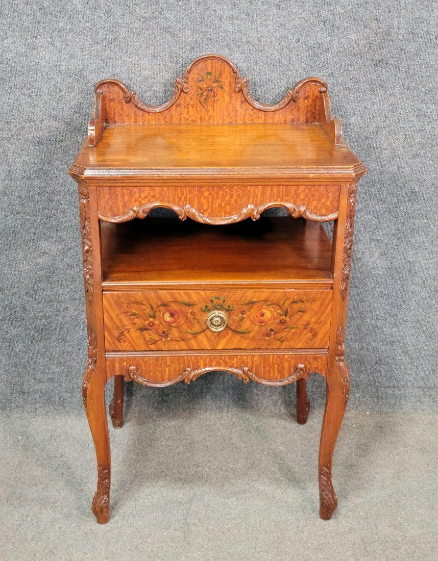 Satin Wood French Nightstand (1 of 5)