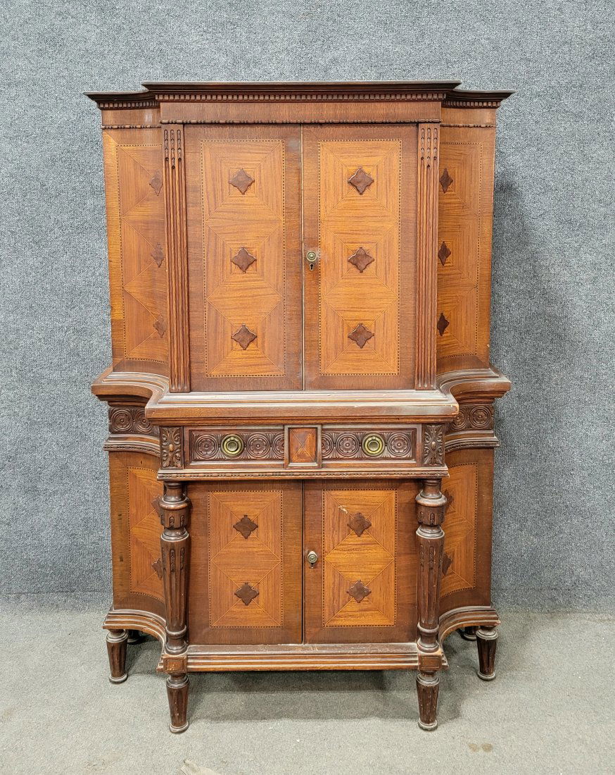 Inlaid Antique China Cabinet (1 of 5)