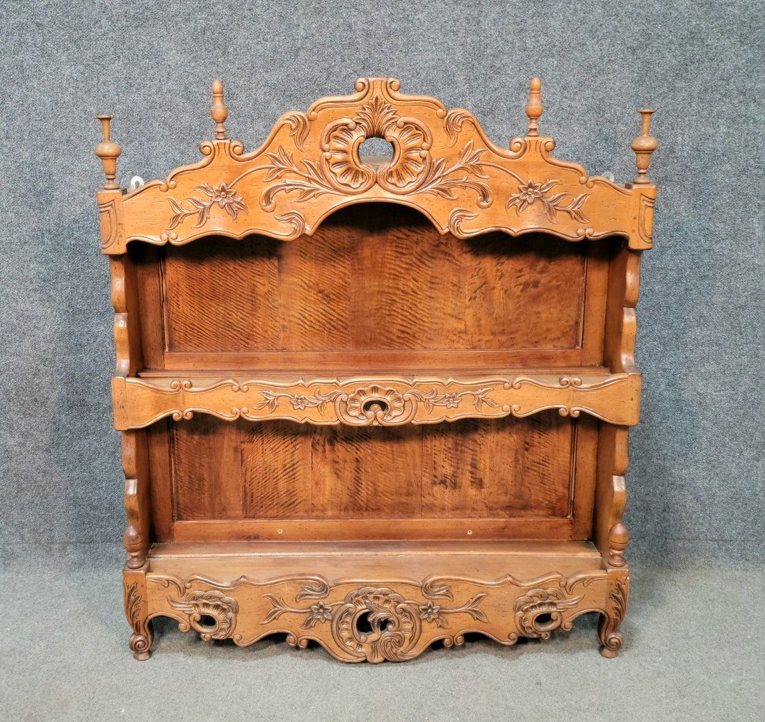 Antique Country French Hanging Curio Cabinet (1 of 4)