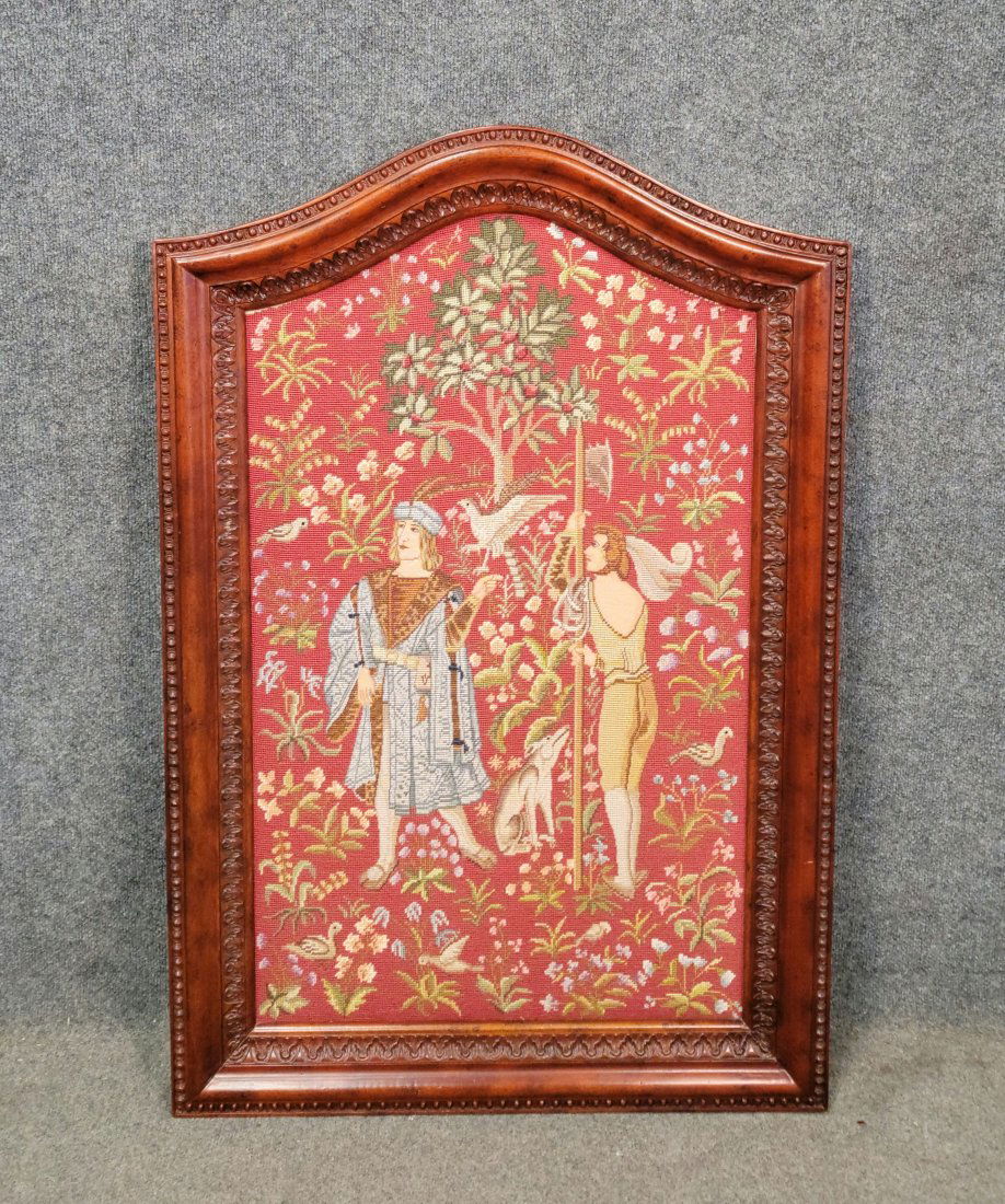 Antique Needlepoint Scene (1 of 3)