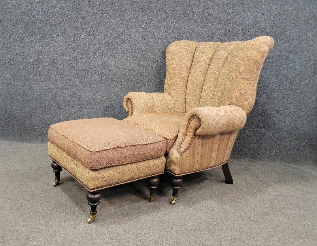 Chair And Ottoman: Chair - 45"H, 40"W, 28"D, 19"SH | Ottoman - 19"H, 28"W, 22"D