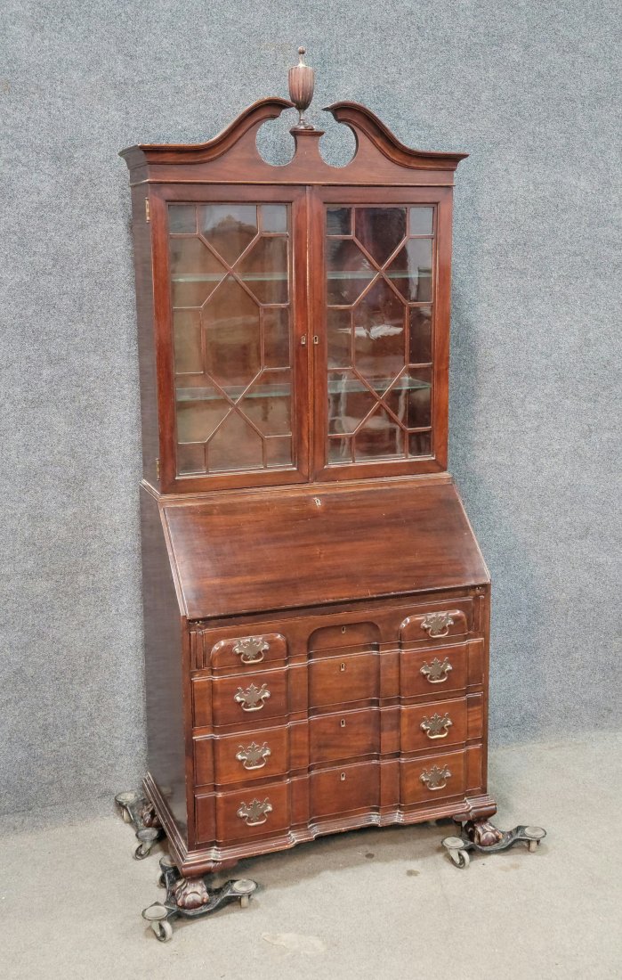 Mahogany Secretary Desk: 84"H, 36"W, 20.50"D