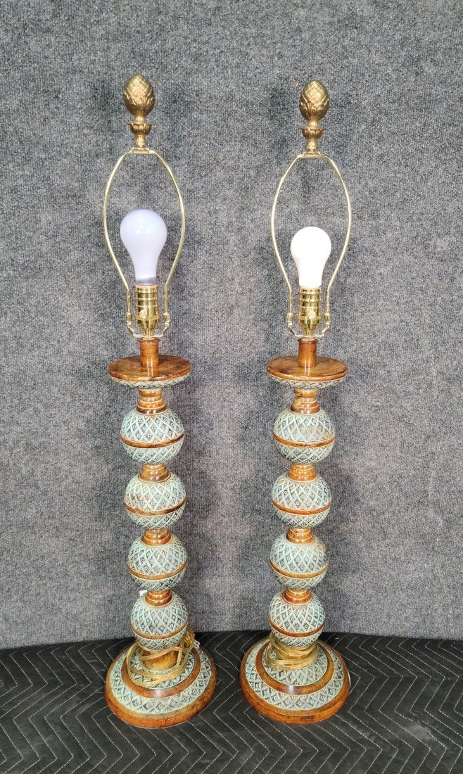 Pair Of Lamps: 39"H, 7.50"Diameter