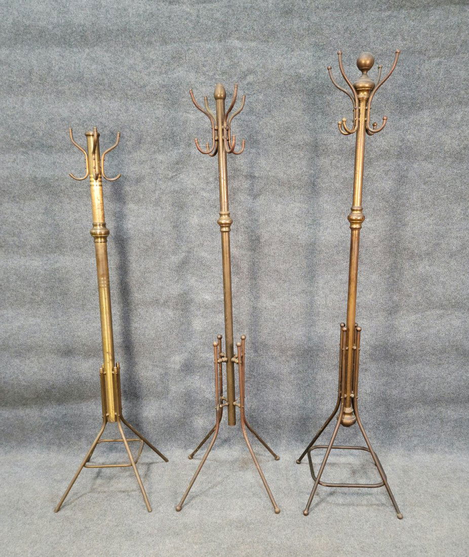 3 Brass Coat Hangers: -