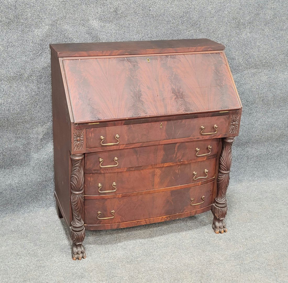 Duffy McInnery Carved Empire Acanthus Slant Front Desk (1 of 8)