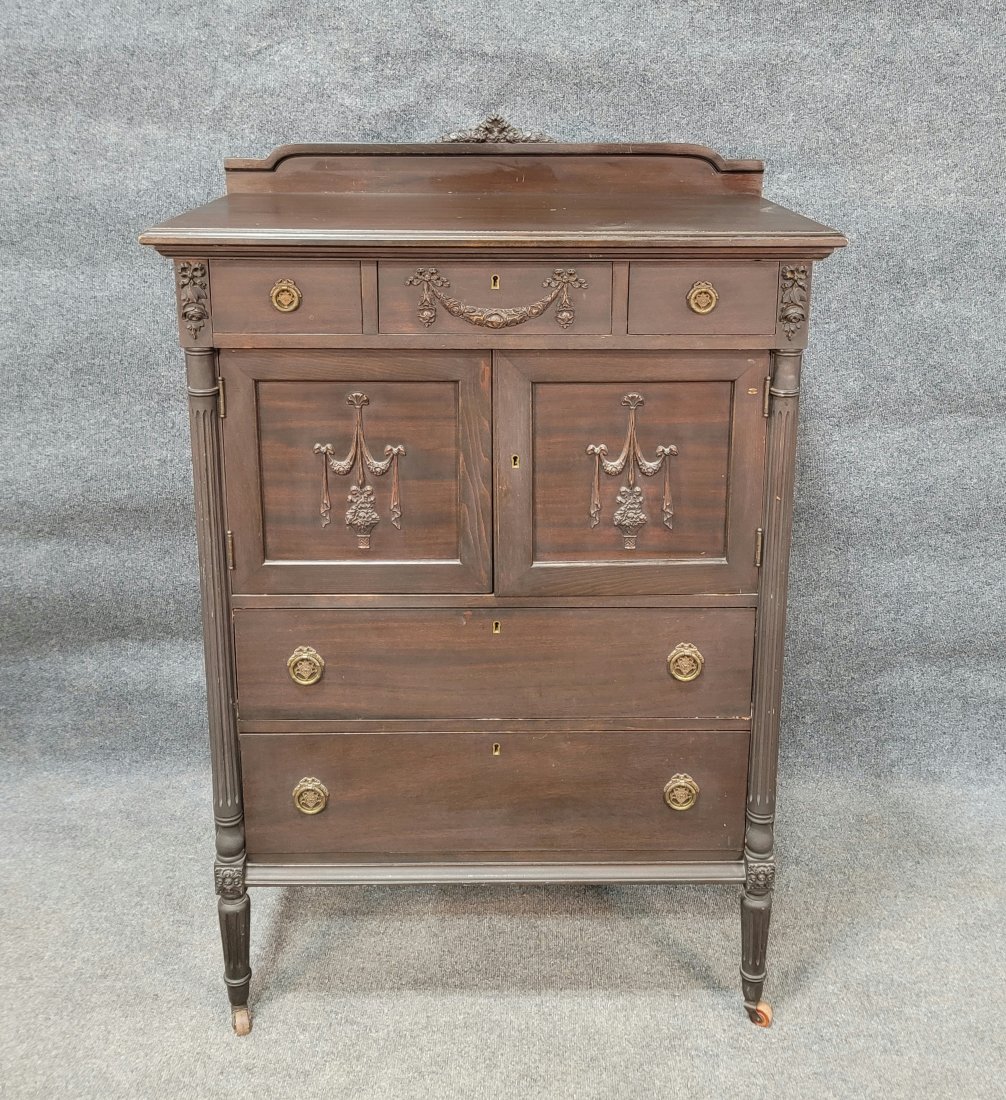 1920's Adam Style Chest: 55"H, 36"W, 22"D
