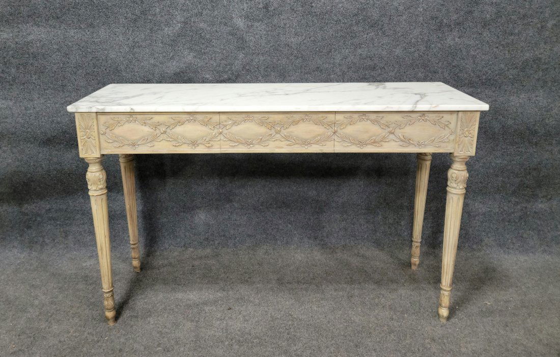 Louis XV Cream Colored Marble Top Console (1 of 5)
