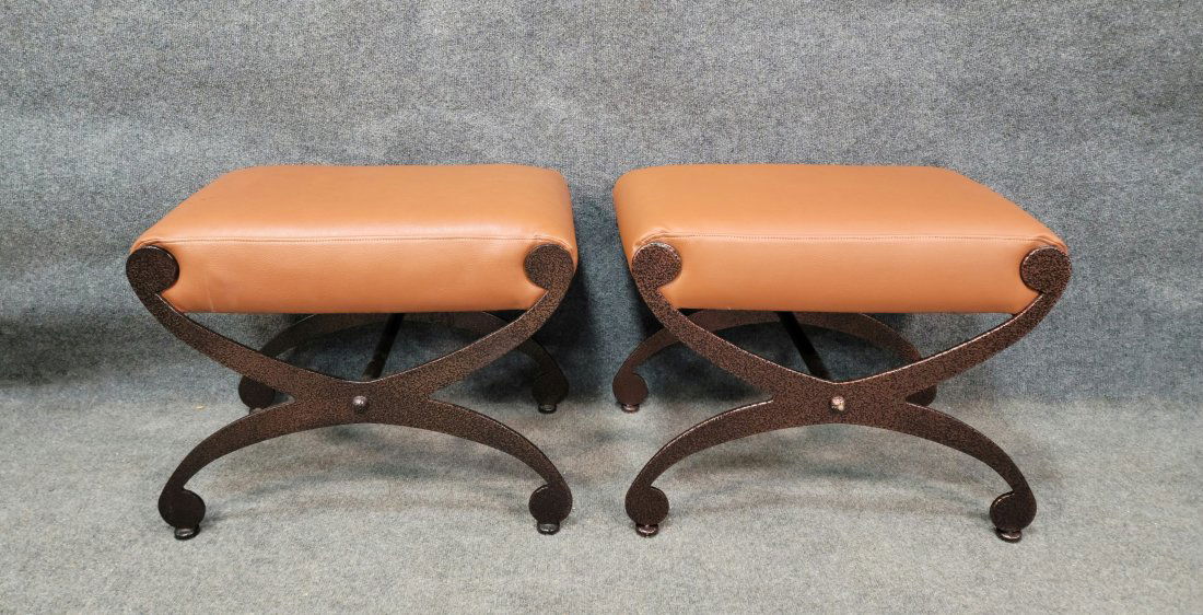 Pair Of Mid Century Iron Stools (1 of 4)