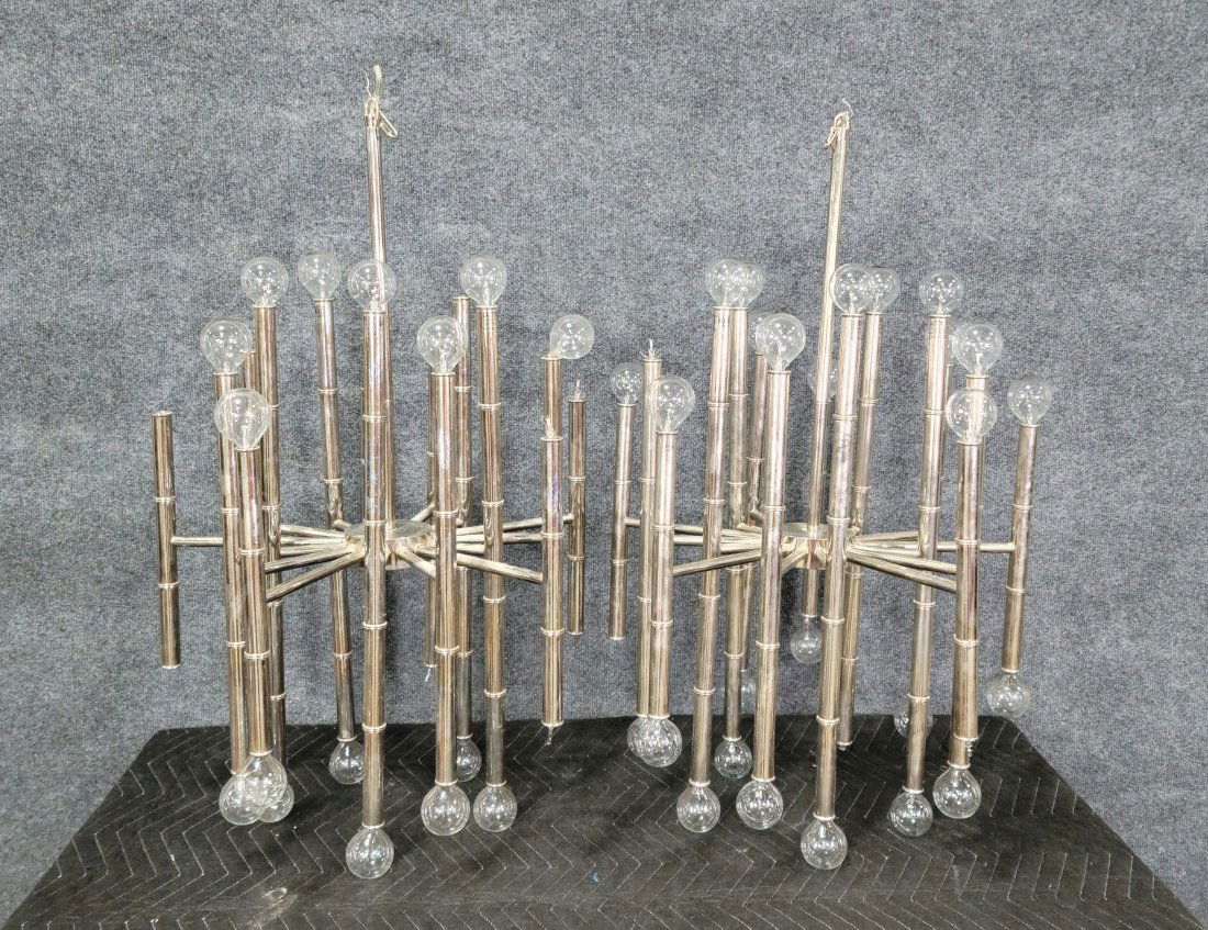 Pair Of Faux Bamboo Designer Chandeliers (1 of 4)