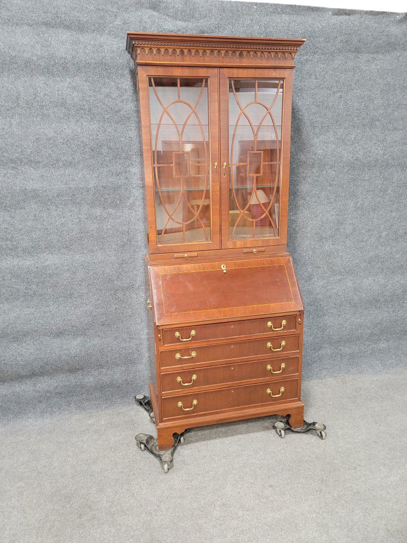 Jasper Mahogany Secretary Desk: 85.50"H, 35.50"H, 19"D