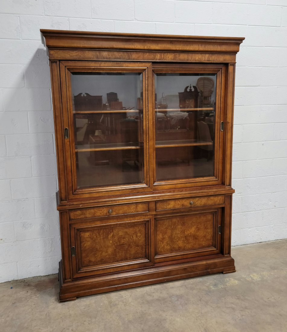 Ethan Allen Breakfront: 87"H, 65"W, 19.50"D