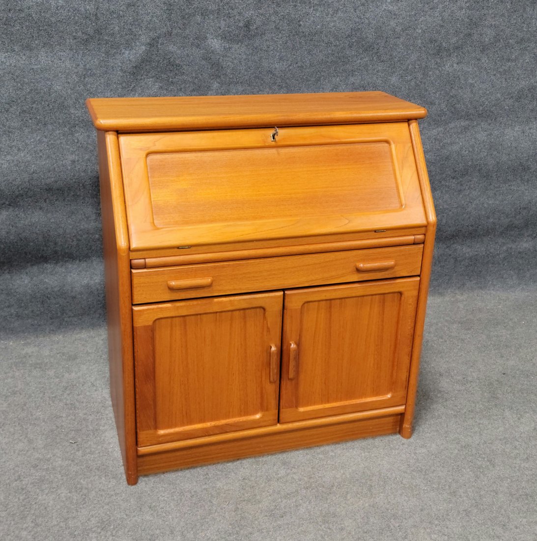 Made In Denmark Teak Desk: 39.75"H, 37.50"W, 18.50"D