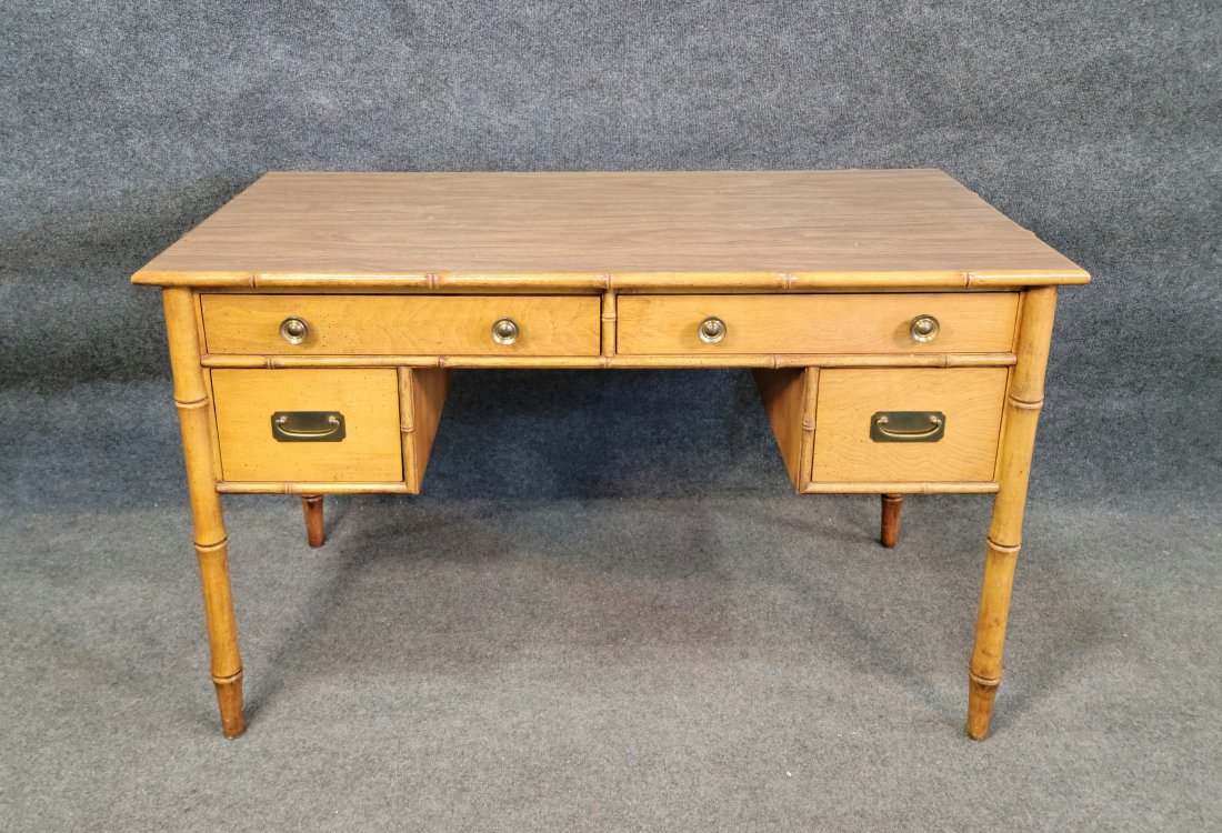 Faux Bamboo Desk: 30"H, 48"W, 23.50"D