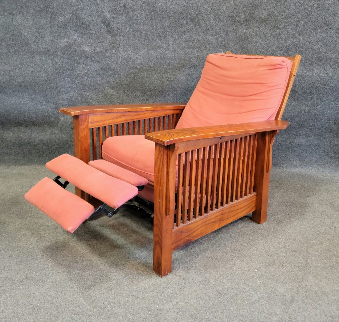 Mission Oak Recliner: 37.75"H, 31.50"W, 37.50"D, 15.50"SH