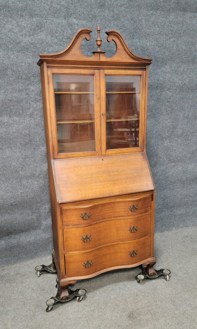 Mahogany Secretary Desk: 77"H, 30"W, 16"D