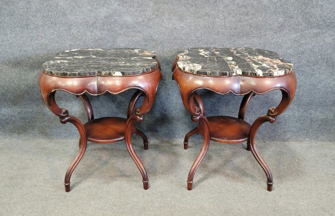Pair Of Marble Top Regency End Tables (1 of 3)