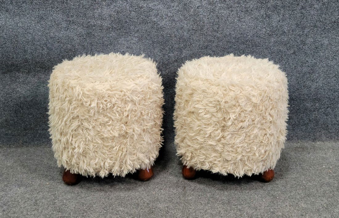 Pair Of Modern Stools In The Manner Of Jean Royere (1 of 5)