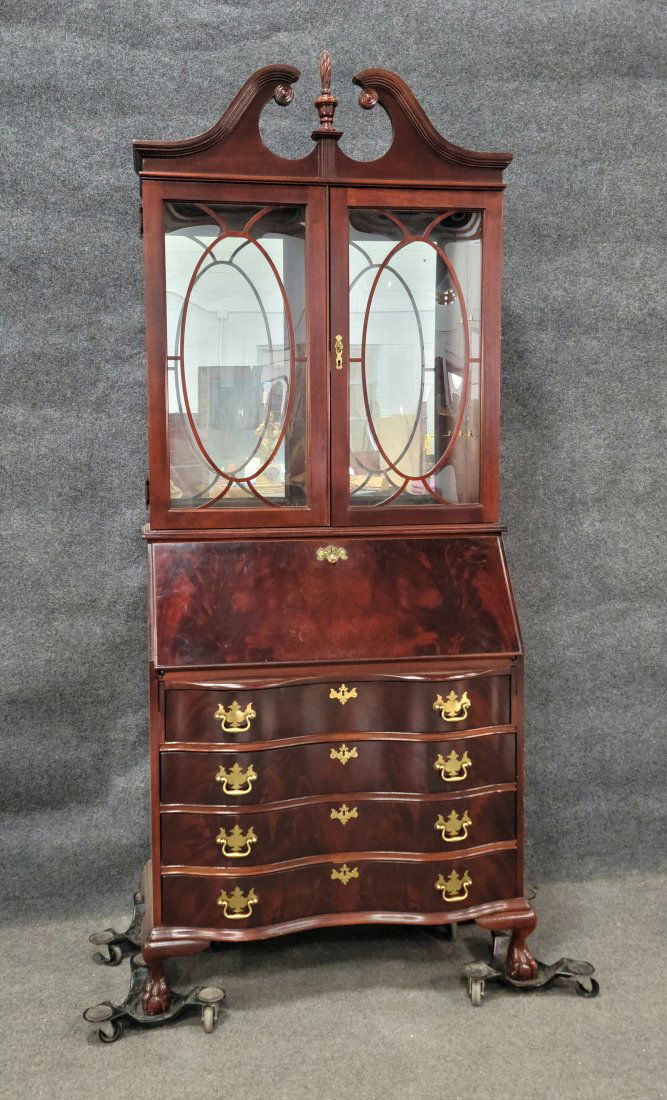 Jasper Mahogany Secretary Desk (No Shelves Included): 85"H, 35"W, 16"D