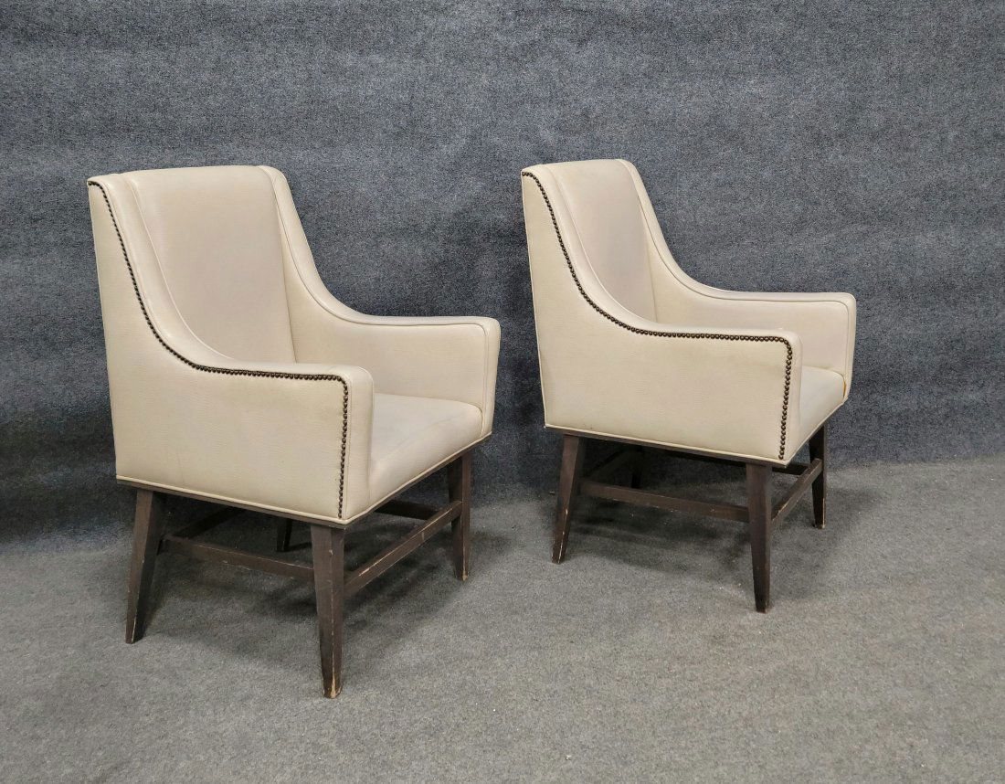 Pair Of Leather Wingback Chairs (1 of 6)