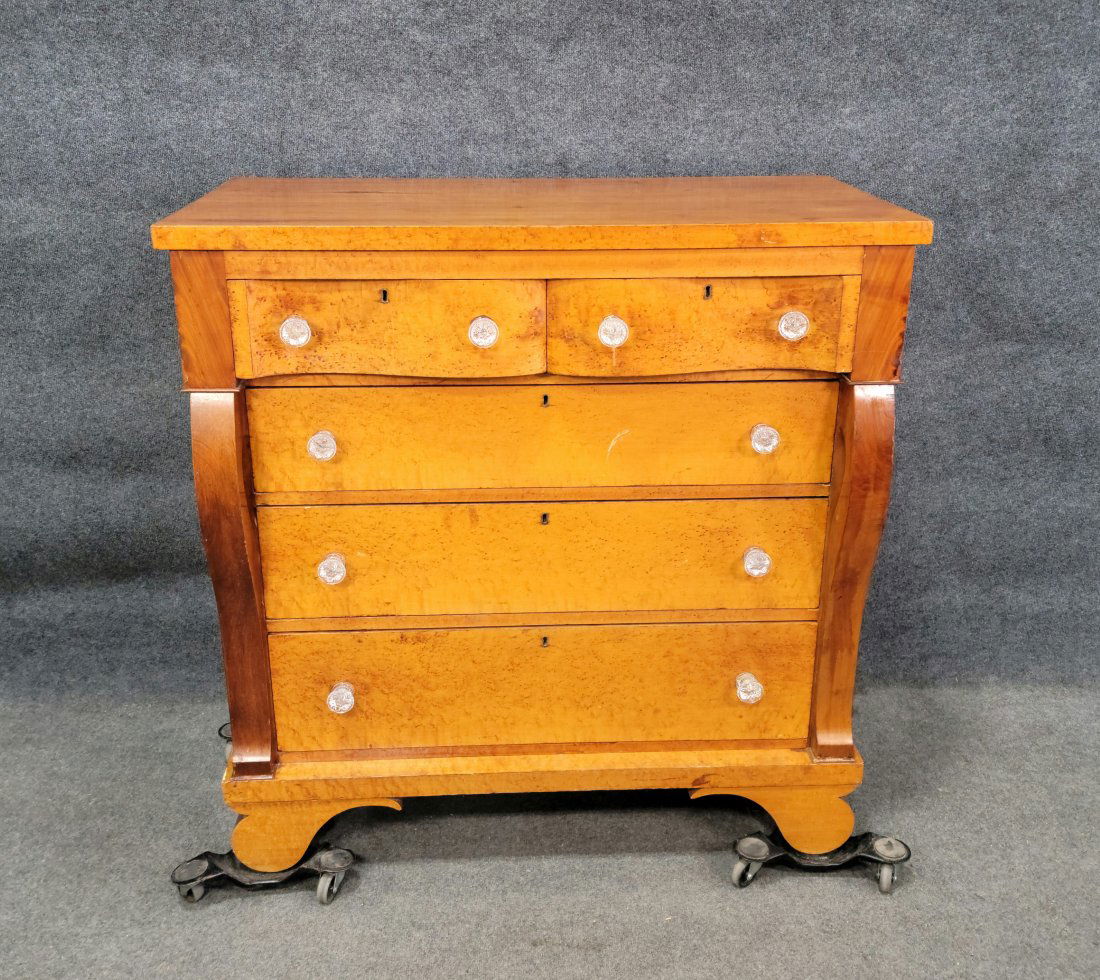 Antique Tiger Maple Chest (1 of 6)