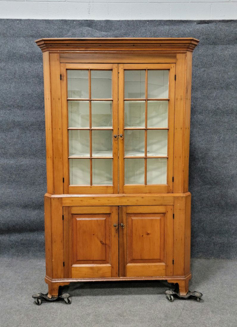 18th Century Cherry Two Piece Corner Cabinet (1 of 6)