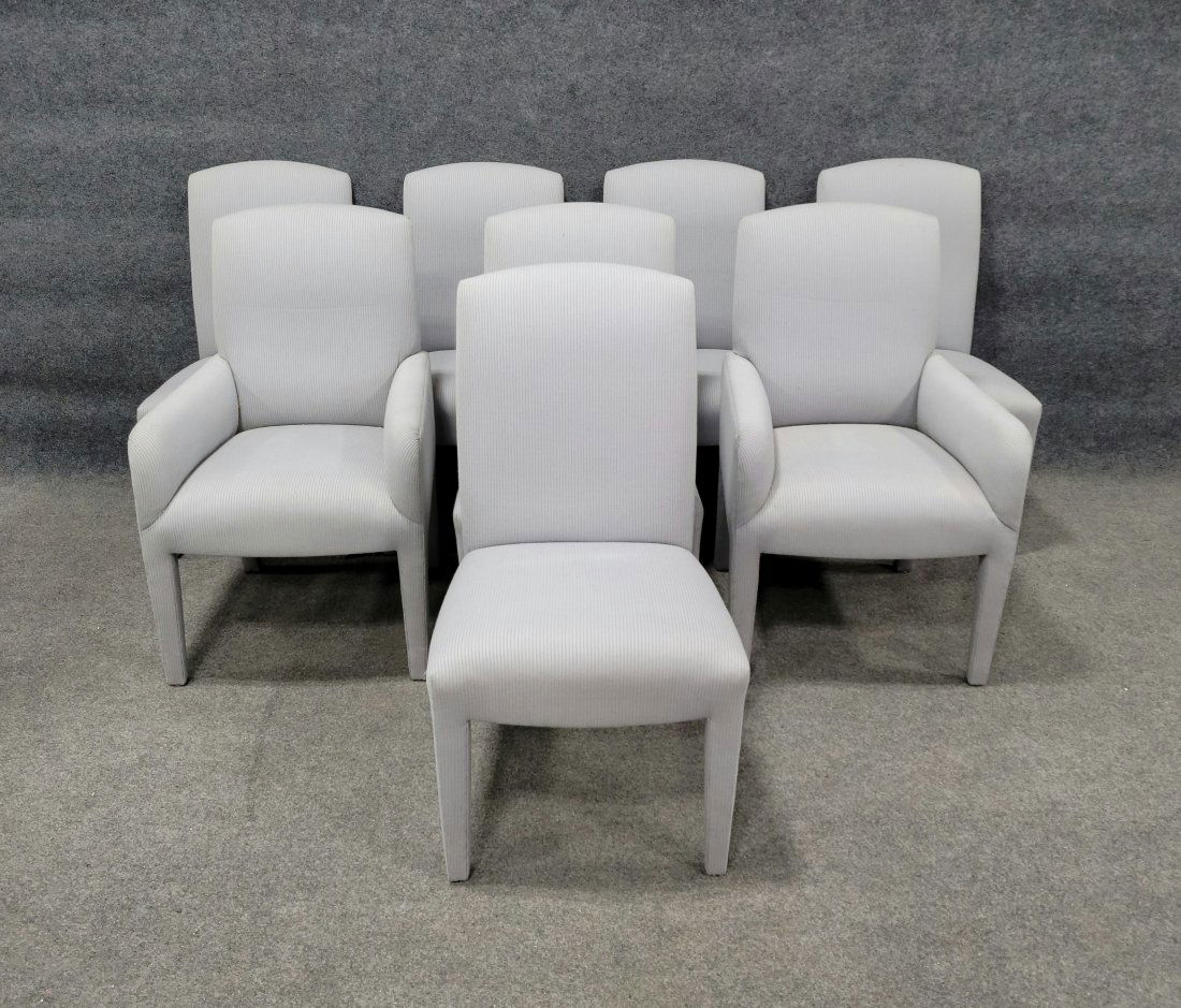 8 Very Clean Blue Upholstered Chairs (1 of 4)