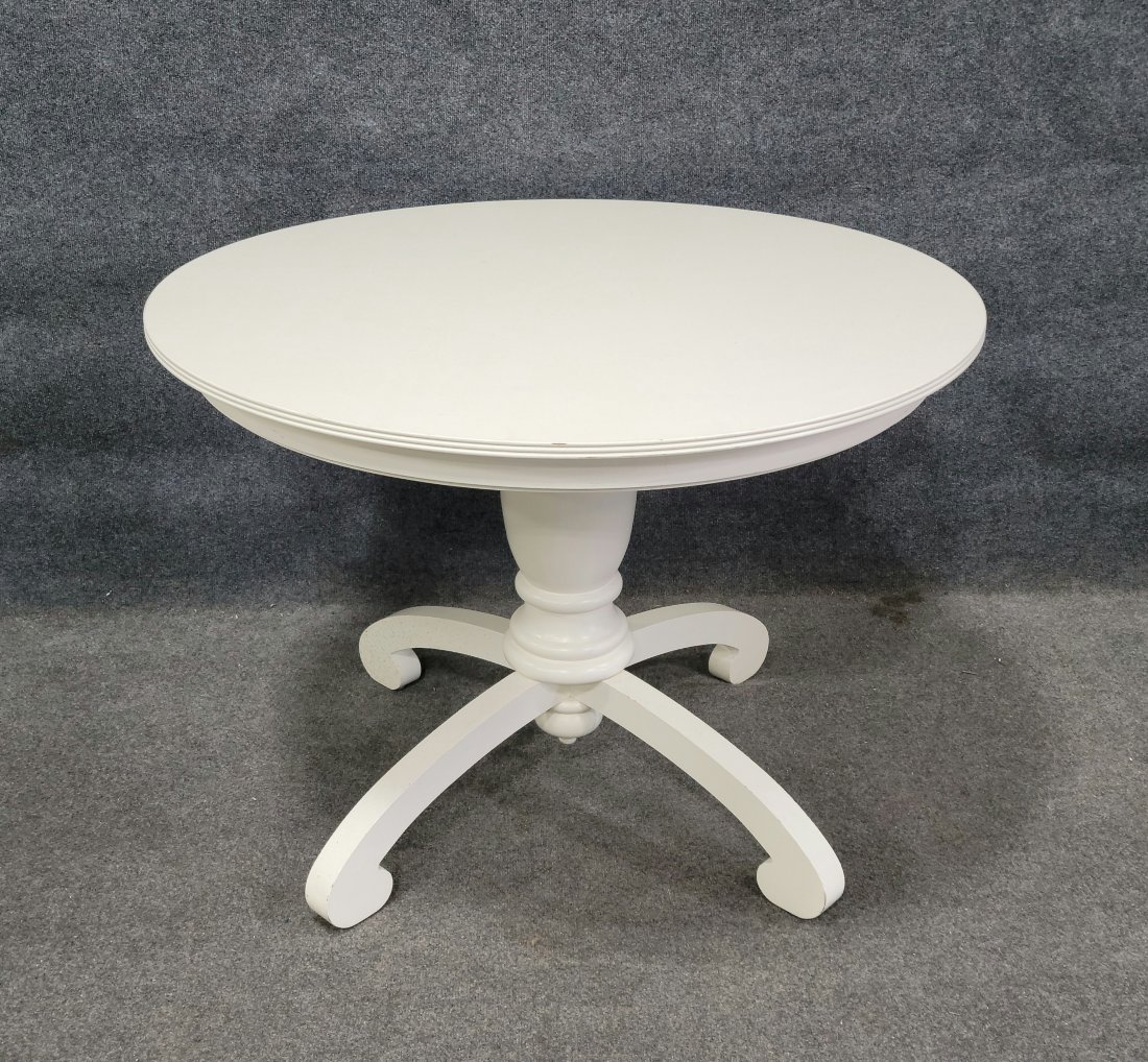 White Kitchen Table: 29.75"H, 42"Diameter