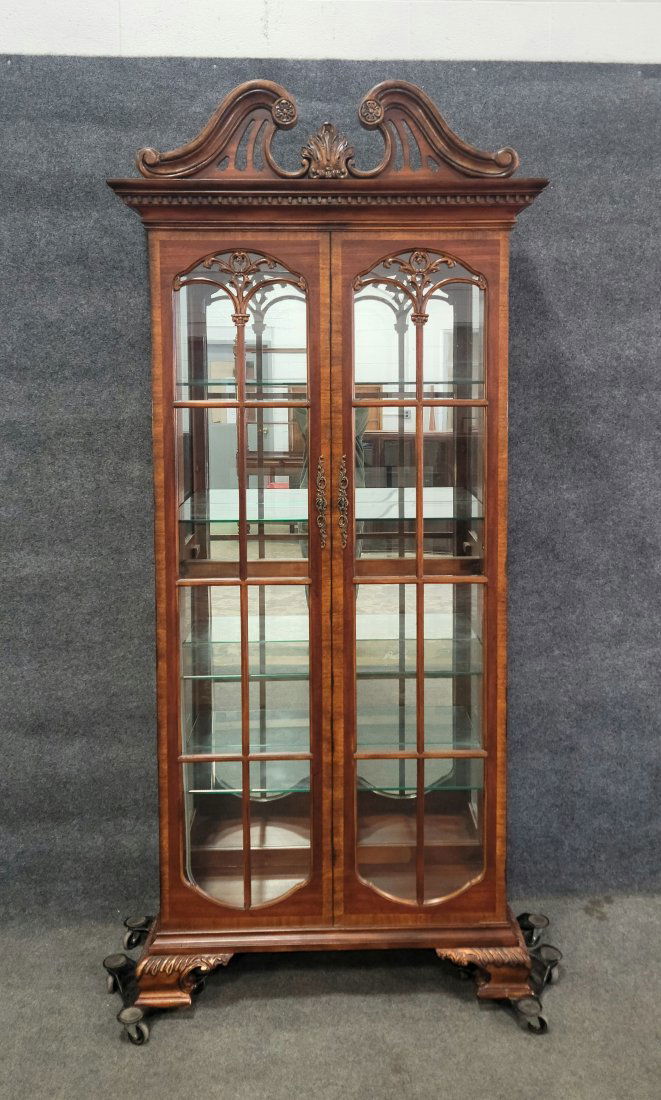 Large Banded Curio Cabinet (1 of 3)