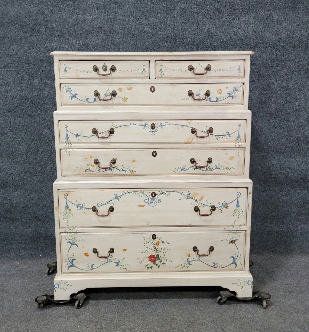 Painted Pine Tall Chest (1 of 6)