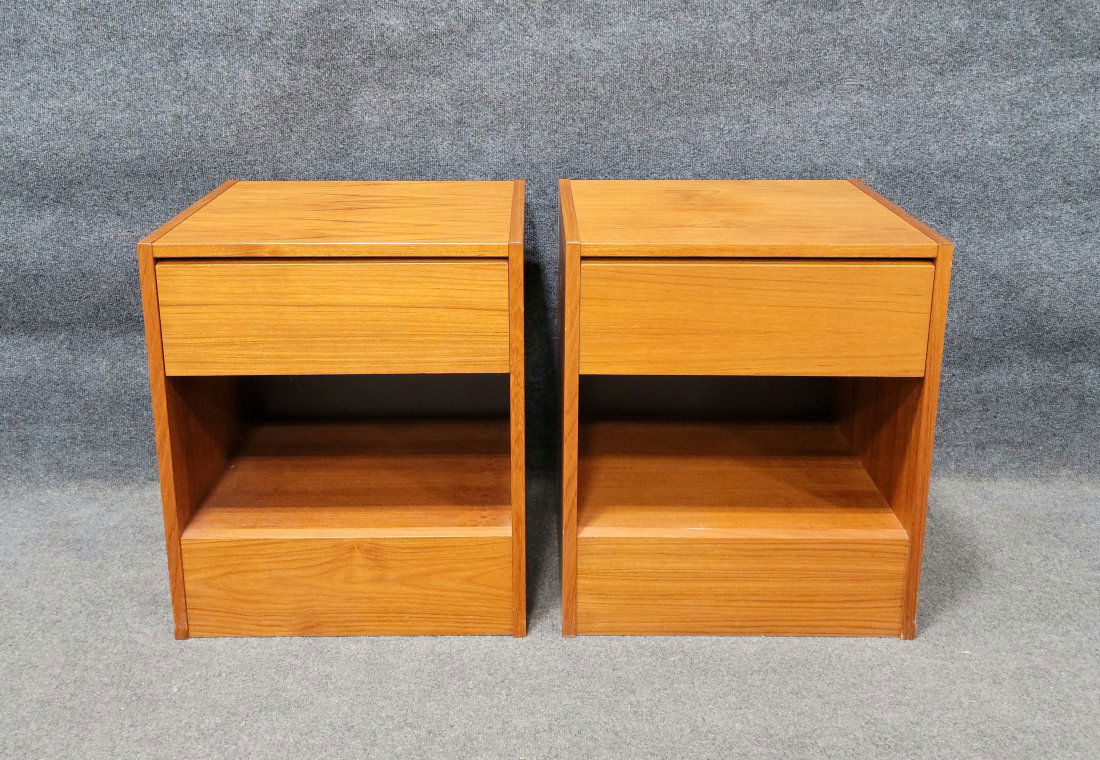 Pair Of Mid Century Teak Nightstands (1 of 6)
