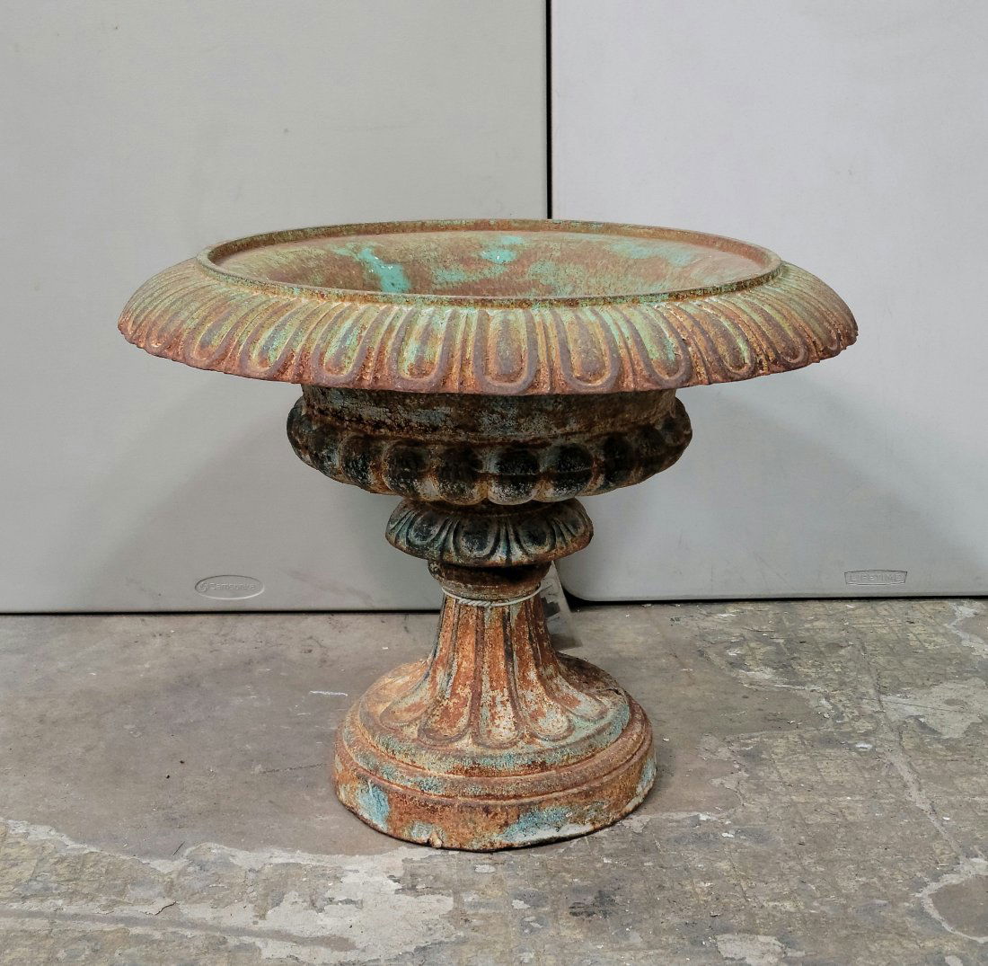 Cast Iron Urn: 19"H, 25"Diameter