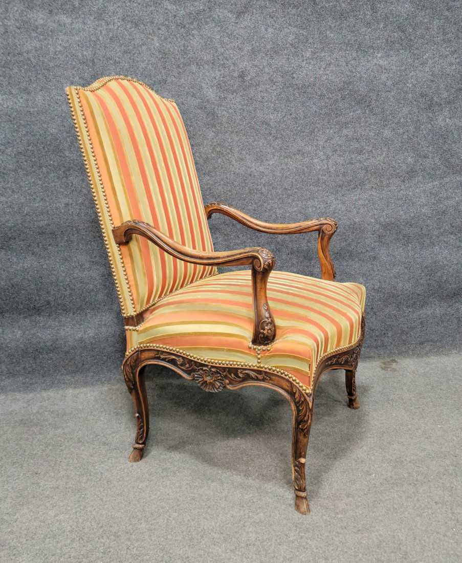 Antique Carved French Open Arm Chair (1 of 5)