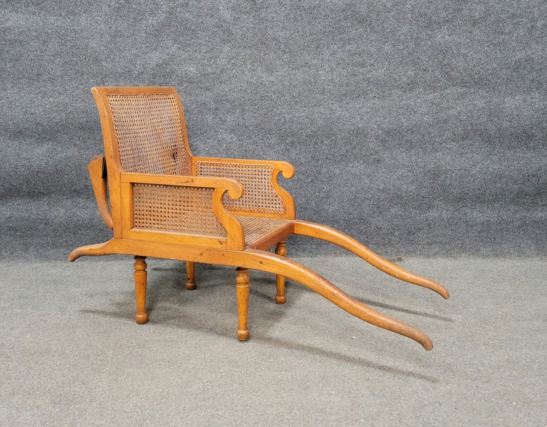 Antique Caneback Sedan Chair: 31.50"H, 20.25"W, 49"D, 12.50"SH